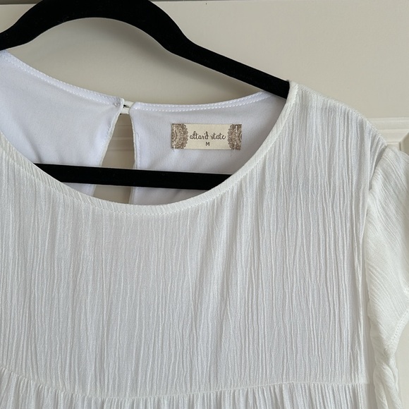 Altar’d State White Tiered Capped Sleeve Dress - Picture 2 of 3